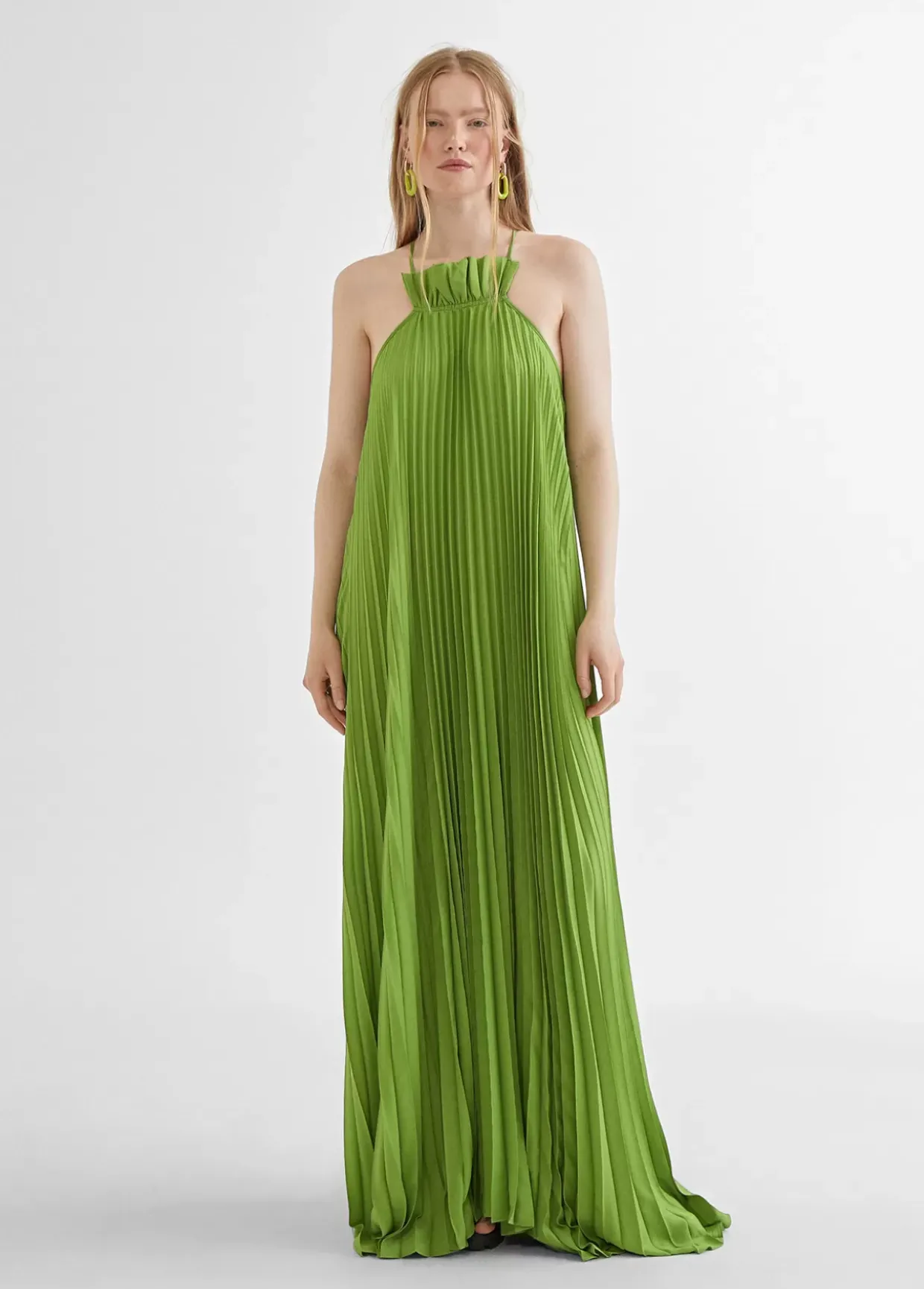 Vestido largo plisado