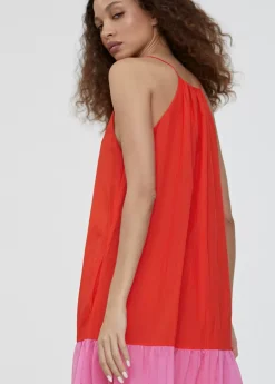 Vestido largo tricolor
