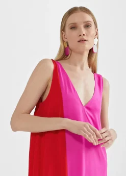 Vestido midi bicolor