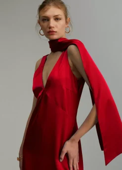 Vestido midi satén